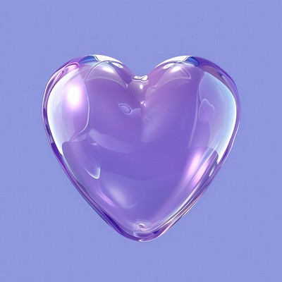 Glossy purple heart shape