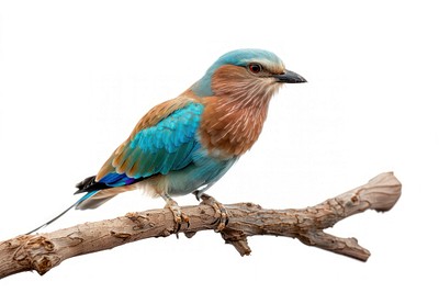 Colorful bird perched branch