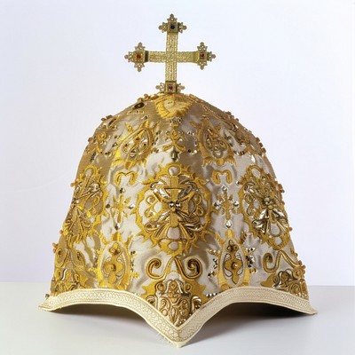 Ornate golden religious ceremonial headdress