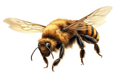 Detailed honey bee illustration