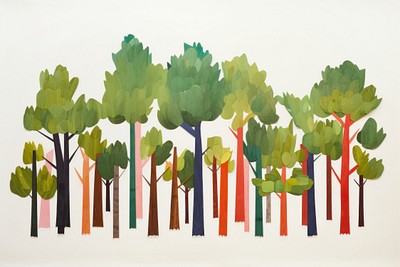 Colorful abstract forest illustration