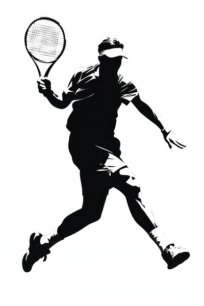 Dynamic tennis player silhouette illustration