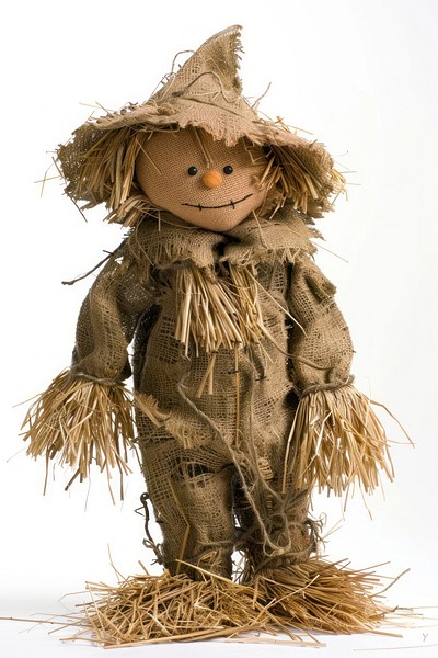 Rustic scarecrow with straw hat