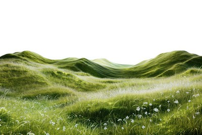 Lush green rolling hills landscape