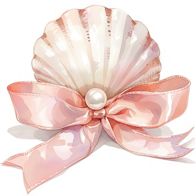 Elegant seashell pearl ribbon