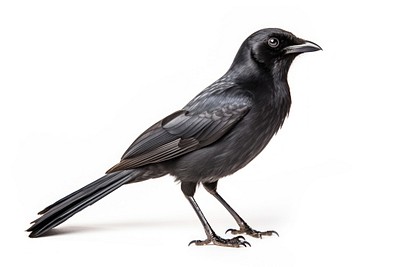 Elegant black bird on white