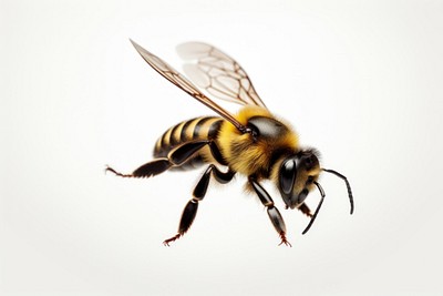 Detailed bee illustration on white