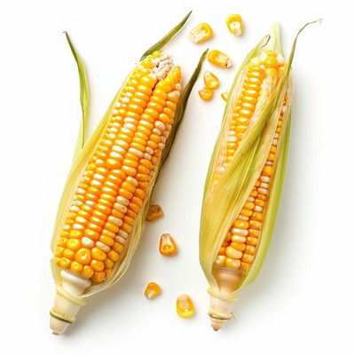 Fresh corn cobs with kernels