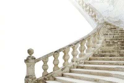 Elegant stone staircase with balustrade