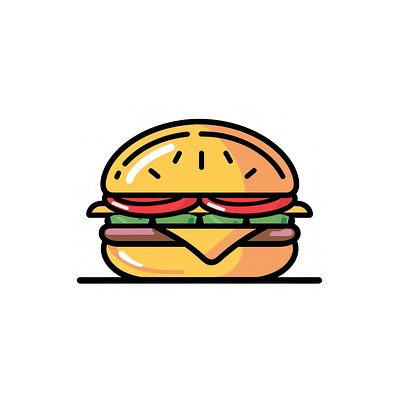 Colorful cartoon burger illustration