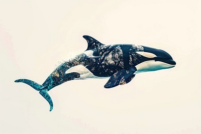 Orca double exposure art