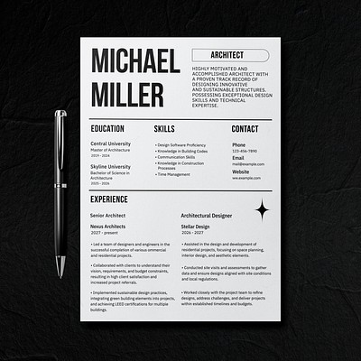 Professional resume design