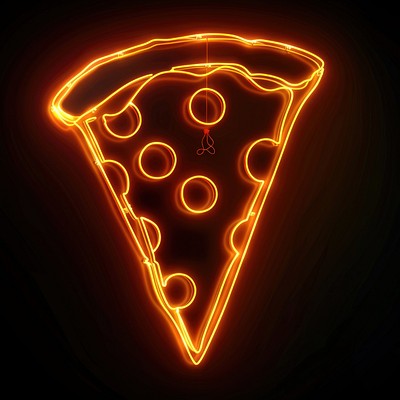 Neon pizza slice illustration