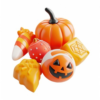 Colorful Halloween candy illustration