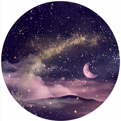 Dreamy night sky illustration