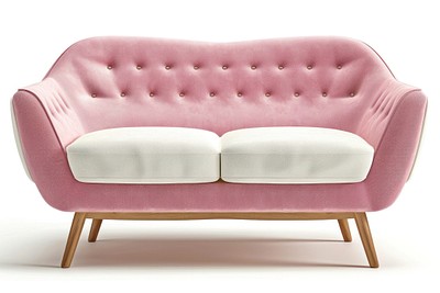 Stylish pink mid-century sofa