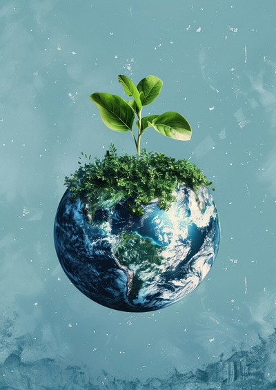 Earth plant growth sustainability illustration