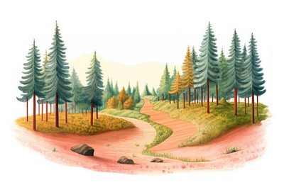 Serene forest path illustration