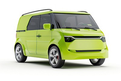 Modern electric green van