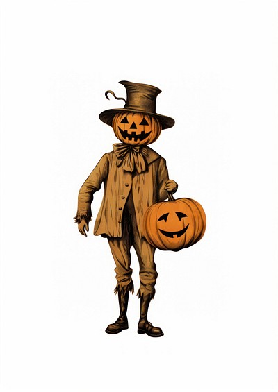 Halloween pumpkin head scarecrow