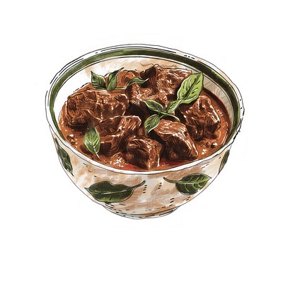 Delicious beef stew illustration