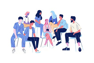 Diverse group discussion illustration