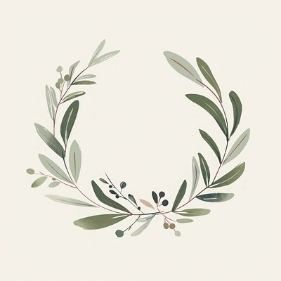 Elegant botanical wreath illustration