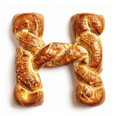 Delicious pretzel letter H