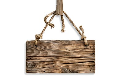 Rustic wooden hanging signboard