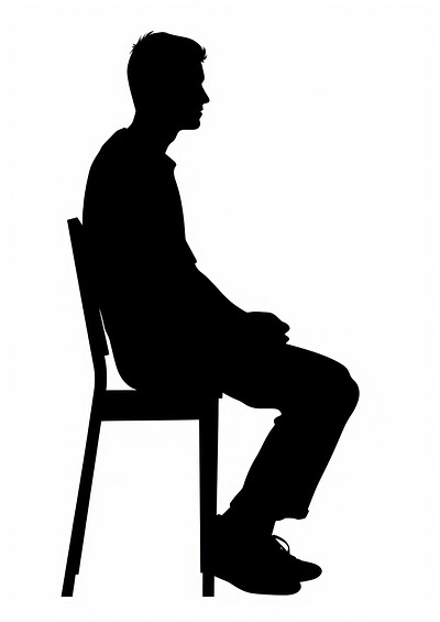 Man sitting on chair silhouette furniture person.