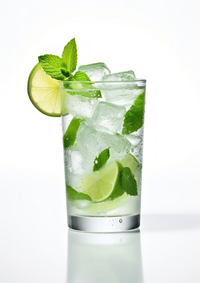 A glass of Mint Limeade mint lime beverage.