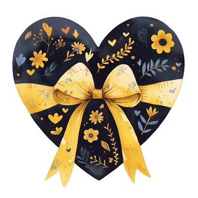 Heart-shaped floral gift illustration