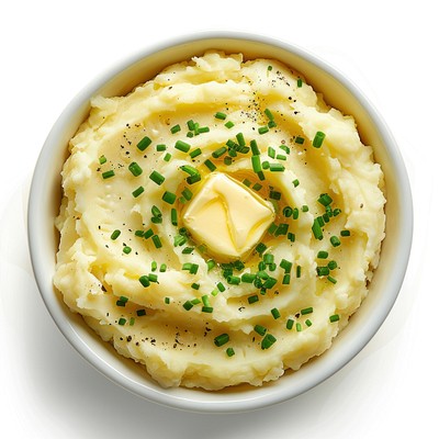 Creamy mashed potatoes with butter