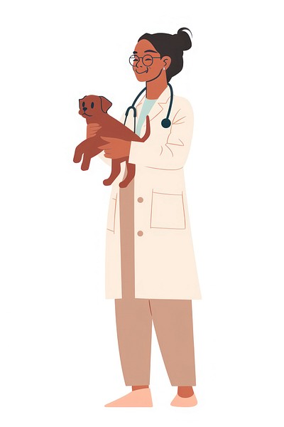 Veterinarian holding a puppy