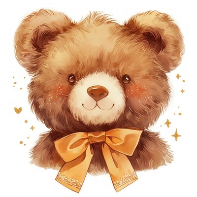 Adorable teddy bear illustration