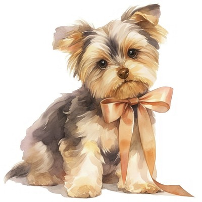 Adorable watercolor puppy portrait