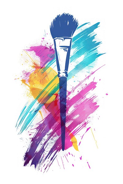 Colorful abstract paintbrush illustration