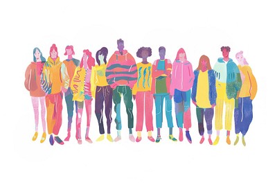 Diverse colorful group illustration