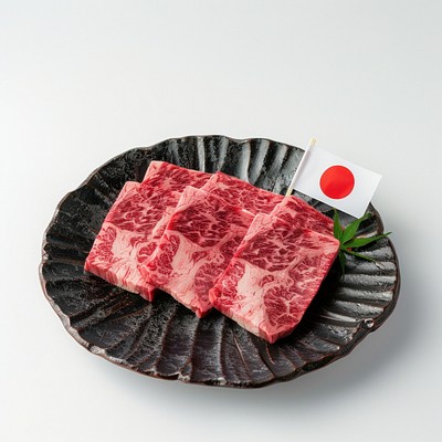 Premium Japanese Wagyu beef slices