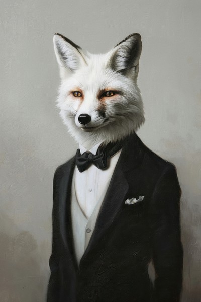 Elegant fox in formal attire