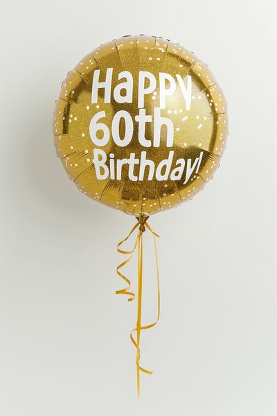 Golden 60th birthday balloon