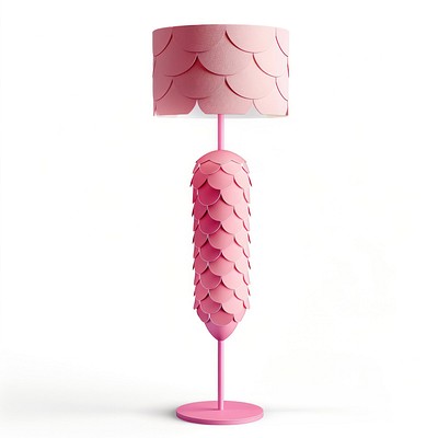 Pink scalloped floor lamp