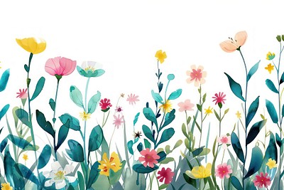 Colorful floral watercolor illustration