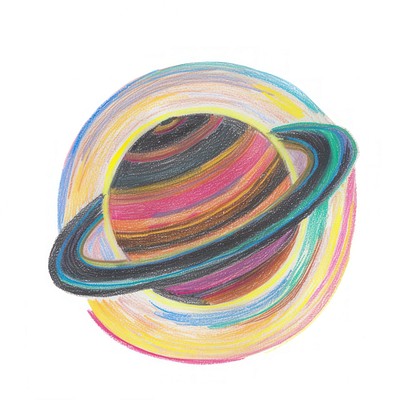 Colorful abstract planet illustration