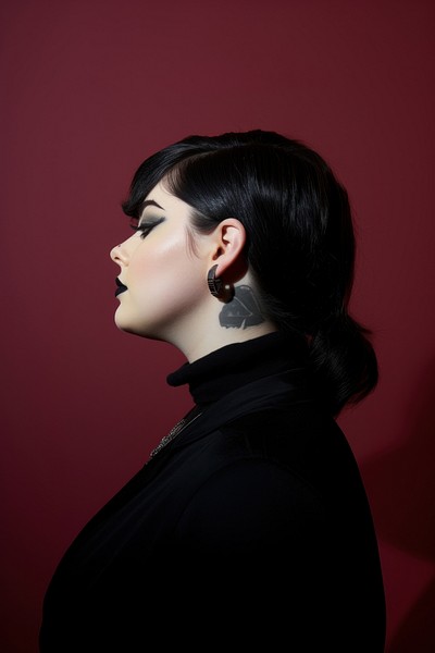 Elegant gothic woman profile portrait