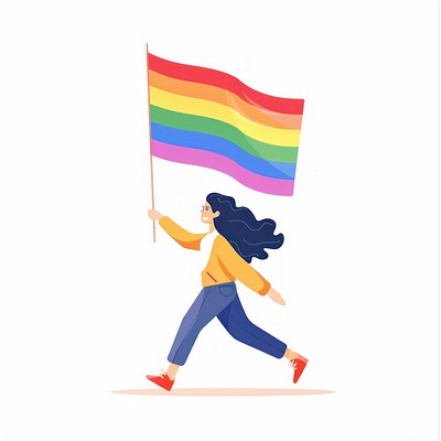 Pride flag celebration illustration