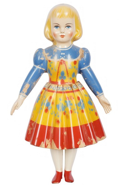 Vintage painted doll figurine