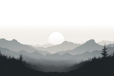 Serene mountain landscape at sunrise