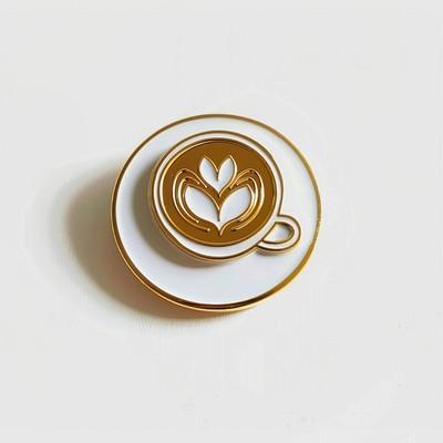 Elegant coffee cup pin design