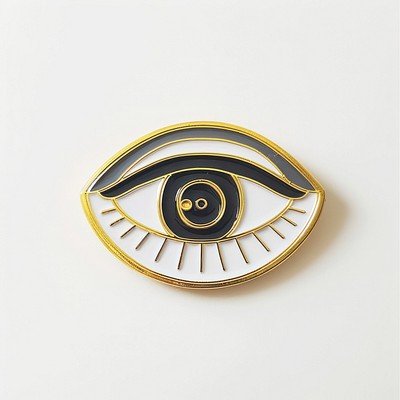 Stylish eye-shaped enamel pin